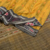 Sanskriti Vintage Saree Yellow Odisha Hand Woven Ikat Pure Cotton Sari Sustainable Fabric