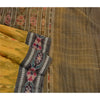 Sanskriti Vintage Saree Yellow Odisha Hand Woven Ikat Pure Cotton Sari Sustainable Fabric