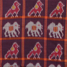 Load image into Gallery viewer, Sanskriti Vintage Saree Purple/Red Patola Pure Cotton HandWoven Ikat Sari Fabric

