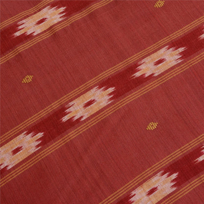 Sanskriti Vintage Saree Pochampally Hand Woven Ikat Pure Cotton Sari 5yd Sustainable Fabric