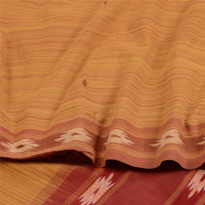 Sanskriti Vintage Saree Pochampally Hand Woven Ikat Pure Cotton Sari 5yd Sustainable Fabric