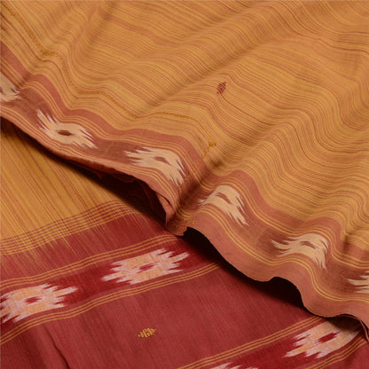 Sanskriti Vintage Saree Pochampally Hand Woven Ikat Pure Cotton Sari 5yd Sustainable Fabric