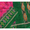 Sanskriti Vintage Saree Pink Sambhalpuri Hand Woven Ikat Pure Silk Sari Sustainable Fabric