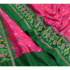 Sanskriti Vintage Saree Pink Sambhalpuri Hand Woven Ikat Pure Silk Sari Sustainable Fabric