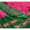 Sanskriti Vintage Saree Pink Sambhalpuri Hand Woven Ikat Pure Silk Sari Sustainable Fabric