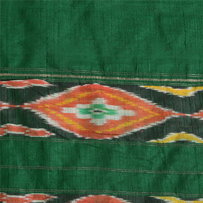 Sanskriti Vintage Saree Pink Sambhalpuri Hand Woven Ikat Pure Silk Sari Sustainable Fabric