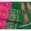 Sanskriti Vintage Saree Pink Sambhalpuri Hand Woven Ikat Pure Silk Sari Sustainable Fabric