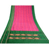 Sanskriti Vintage Saree Pink Sambhalpuri Hand Woven Ikat Pure Silk Sari Sustainable Fabric