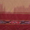 Sanskriti Vintage Saree Brown/Red Hand Woven Ikat Blend Cotton Sari 5yd Sustainable Fabric