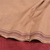 Sanskriti Vintage Saree Brown/Red Hand Woven Ikat Blend Cotton Sari 5yd Sustainable Fabric