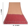 Sanskriti Vintage Saree Brown/Red Hand Woven Ikat Blend Cotton Sari 5yd Sustainable Fabric