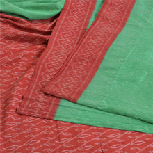 Load image into Gallery viewer, Sanskriti Vintage Saree Green Sambhalpuri HandWoven Ikat Pure Cotton Sari Fabric
