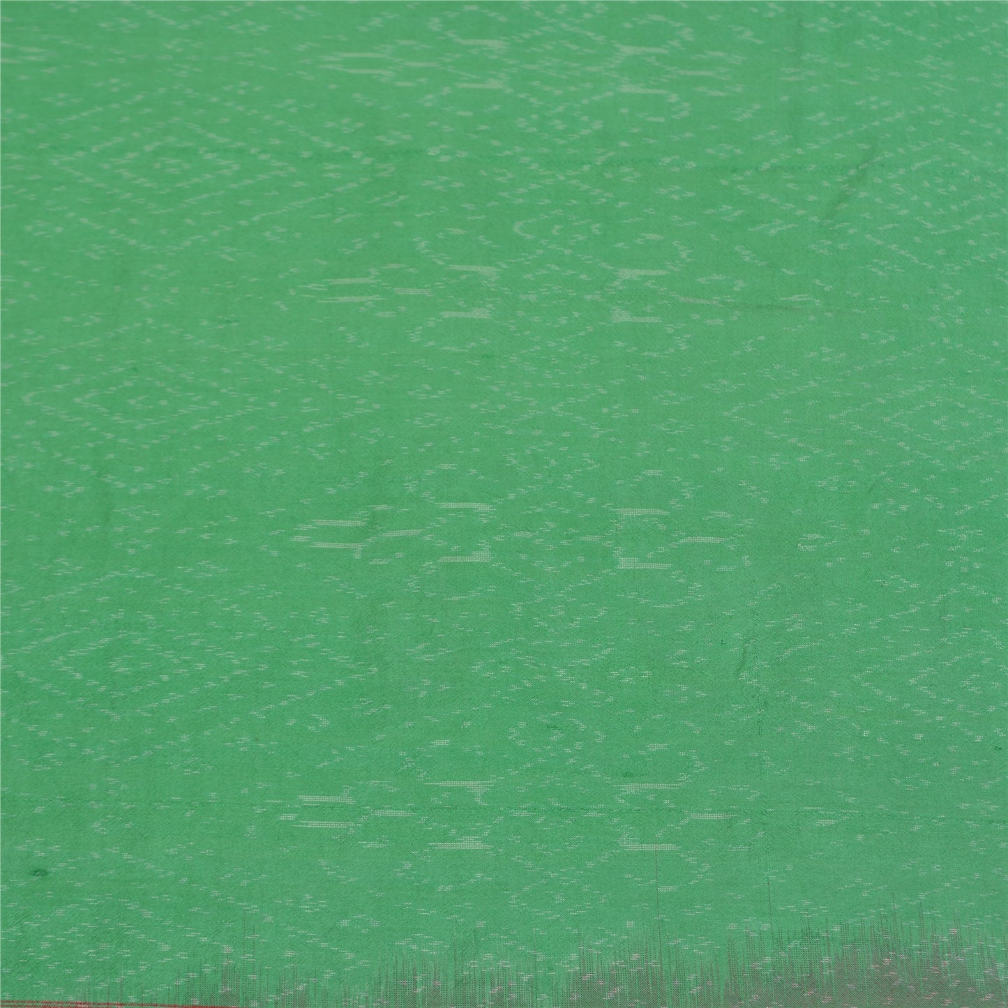 Sanskriti Vintage Saree Green Sambhalpuri HandWoven Ikat Pure Cotton Sari Sustainable Fabric