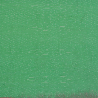Sanskriti Vintage Saree Green Sambhalpuri HandWoven Ikat Pure Cotton Sari Sustainable Fabric