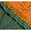 Sanskriti Vintage Saree Orange Odisha Hand Woven Ikat Pure Cotton Sari Sustainable Fabric