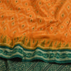 Sanskriti Vintage Saree Orange Odisha Hand Woven Ikat Pure Cotton Sari Sustainable Fabric