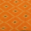 Sanskriti Vintage Saree Orange Odisha Hand Woven Ikat Pure Cotton Sari Sustainable Fabric