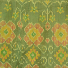 Load image into Gallery viewer, Sanskriti Vintage Saree Green Sambhalpuri Hand Woven Ikat Pure Silk Sari Fabric
