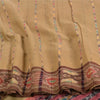 Sanskriti Vintage Saree Brown Odisha Hand Woven Ikat Blend Silk Sari 5yd Sustainable Fabric