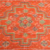 Sanskriti Vintage Saree Gray/Orange HandWoven Ikat Blend Cotton Sari 5yd Sustainable Fabric