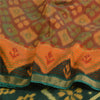 Sanskriti Vintage Saree Red Sambhalpuri Hand Woven Ikat Blend Silk Sari Sustainable Fabric