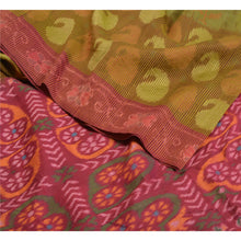 Load image into Gallery viewer, Sanskriti Vintage Saree Indian Green/Purple HandWoven Ikat Pure Silk Sari Fabric
