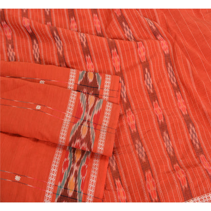 Sanskriti Vintage Sarees Pochampally Hand Woven Ikat Blend Cotton Sari Sustainable Fabric
