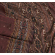 Load image into Gallery viewer, Sanskriti Vintage Sarees Wine Animal Hand Woven Pure Silk Sari 5yd Craft Fabric
