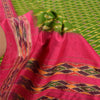 Sanskriti Vintage Sarees Green Pochampally Hand Woven Ikat Pure Silk Sari Sustainable Fabric