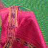 Sanskriti Vintage Sarees Green Pochampally Hand Woven Ikat Pure Silk Sari Sustainable Fabric