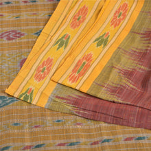 Load image into Gallery viewer, Sanskriti Vintage Saree Dark-Red Odisha Hand Woven Ikat Pure Cotton Sari Fabric
