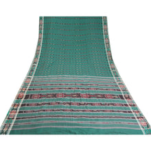 Load image into Gallery viewer, Sanskriti Vintage Saree Green Odisha Hand Woven Ikat Pure Cotton Sari 5yd Fabric
