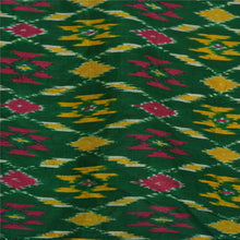 Load image into Gallery viewer, Sanskriti Vintage Saree Green Patan Patola Hand Woven Ikat Pure Silk Sari Fabric
