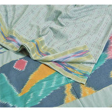Load image into Gallery viewer, Sanskriti Vintage Sarees Pastel-Blue Peacock Hand Woven Ikat Cotton Sari Fabric

