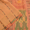 Sanskriti Vintage Saree Peach Sambhalpuri HandWoven Ikat Pure Cotton Sari Sustainable Fabric