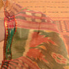 Sanskriti Vintage Saree Peach Sambhalpuri HandWoven Ikat Pure Cotton Sari Sustainable Fabric