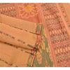 Sanskriti Vintage Saree Peach Sambhalpuri HandWoven Ikat Pure Cotton Sari Sustainable Fabric