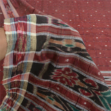 Load image into Gallery viewer, Sanskriti Vintage Saree Red Odisha Hand Woven Ikat Pure Cotton Sari 5yd Fabric
