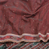 Sanskriti Vintage Saree Red Odisha Hand Woven Ikat Pure Cotton Sari 5yd Sustainable Fabric