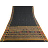 Sanskriti Vintage Saree Black Odisha Hand Woven Ikat Pure Cotton Sari 5yd Sustainable Fabric