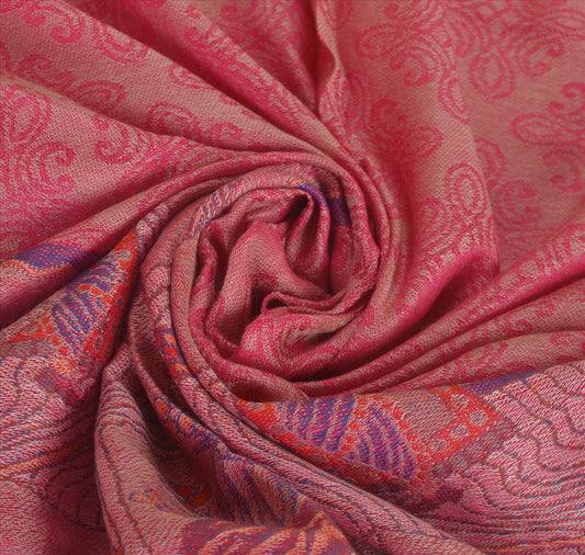 Sanskriti New Indian Woven Viscose Shawl Scarf Stole Warm Pink Bedouin Camel