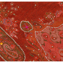 Load image into Gallery viewer, Sanskriti Vintage Hand Beaded Woven Viscose Shawl Red Stole Sequins Paisley
