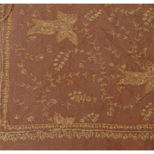Load image into Gallery viewer, Hand Embroidered Woolen Shawl Brown Sozni Stole Floral
