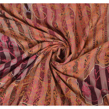 Load image into Gallery viewer, Sanskriti New Embroidered Poly Wool Indian Shawl Aari Work Peach Stole Floral
