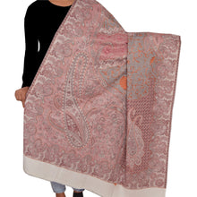 Load image into Gallery viewer, Sanskriti New Scarf Embroidered Woolen Indian Shawl White Woven Work Stole
