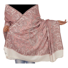 Load image into Gallery viewer, Sanskriti New Scarf Embroidered Woolen Indian Shawl White Woven Work Stole
