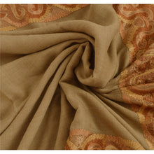 Load image into Gallery viewer, Hand Embroidered Woolen Shawl Brown Ari Work Stole
