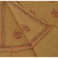 Load image into Gallery viewer, Hand Embroidered Woolen Shawl Brown Suzani Work Stole Scarf
