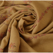 Load image into Gallery viewer, Hand Embroidered Woolen Shawl Brown Suzani Work Stole Scarf
