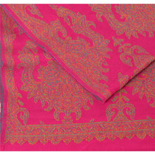 Load image into Gallery viewer, Sanskriti Vintage Pink Woolen Shawl Woven Work Long Stole Soft Scarf Floral
